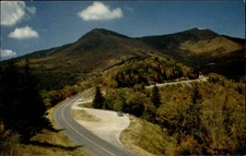 Mt Mitchell North Carolina Blue Ridge Parkway aerial unused vintage postcard