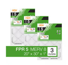 20 x 30 x 1 Standard Pleated Air Filter FPR 5, 3-Pack, Air Filters Replacement