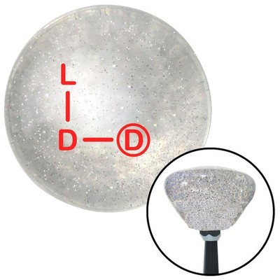 Red Shift Pattern 55n Clear Retro Metal Flake Shift Knob w/ M16x1.5 Insert Auto
