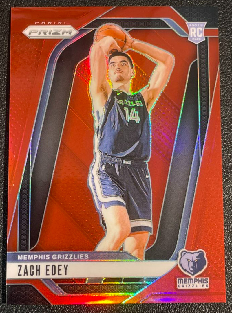 Zach Edey 2024-25 Panini Prizm 159/299 Base Red RC Memphis Grizzlies #249