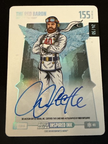 2026 Bo Jackson Battle Arena The Red Baron Rick Sutcliffe Debut ICE Auto #'d /50