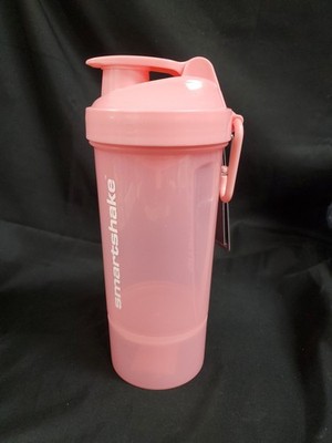 Smartshake Original2Go ONE Shaker Bottle Clear Pink 27oz W/ Dry Container NEW