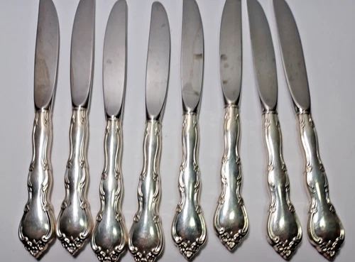 8 Rose Tiara by Gorham Sterling Silver Handle Knives JB9C