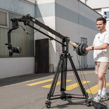PROAIM 7' Wave-2 Camera Jib with Tripod Stand, Portable Dolly & Pan/Tilt Head