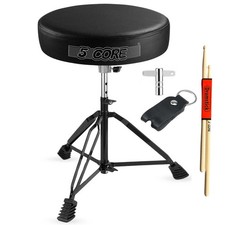 5 Core Drum Throne Padded Guitar Stool Height Adjustable Drummer Seat Music Chai