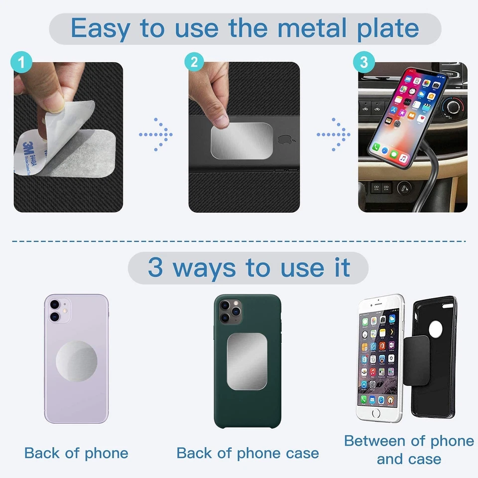 Phone Metal Plates for Magnetic Car Mount, Wall, Phone Holder. Replacement Se... - Image 4 of 4