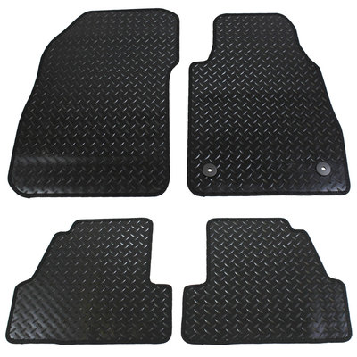 JVL Black Rubber Car Mat Set For Vauxhall Mokka 2012+ – 4 Piece Fully Tailored With Clips