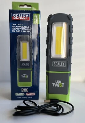 Sealey LED Twist Rechargeable Inspection Light 5W Cob & 1W SMD LED601G