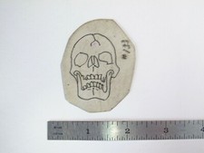 vtg 1940s 50s Tattoo Flash acetate stencil Frontal skull SK2