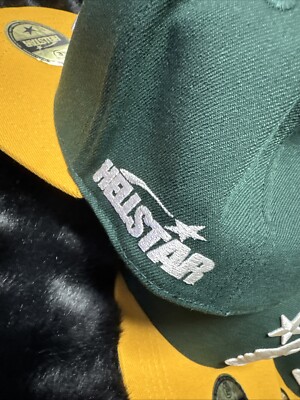 NEW HELLSTAR BASEBALL HAT FITTED GREEN/WHITE /YELLOW SIZE 7 1/2