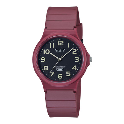 Casio MQ-24UC-4BDF HERREN UHR ROT SCHWARZ HARZ 33mm UNTERPREIS