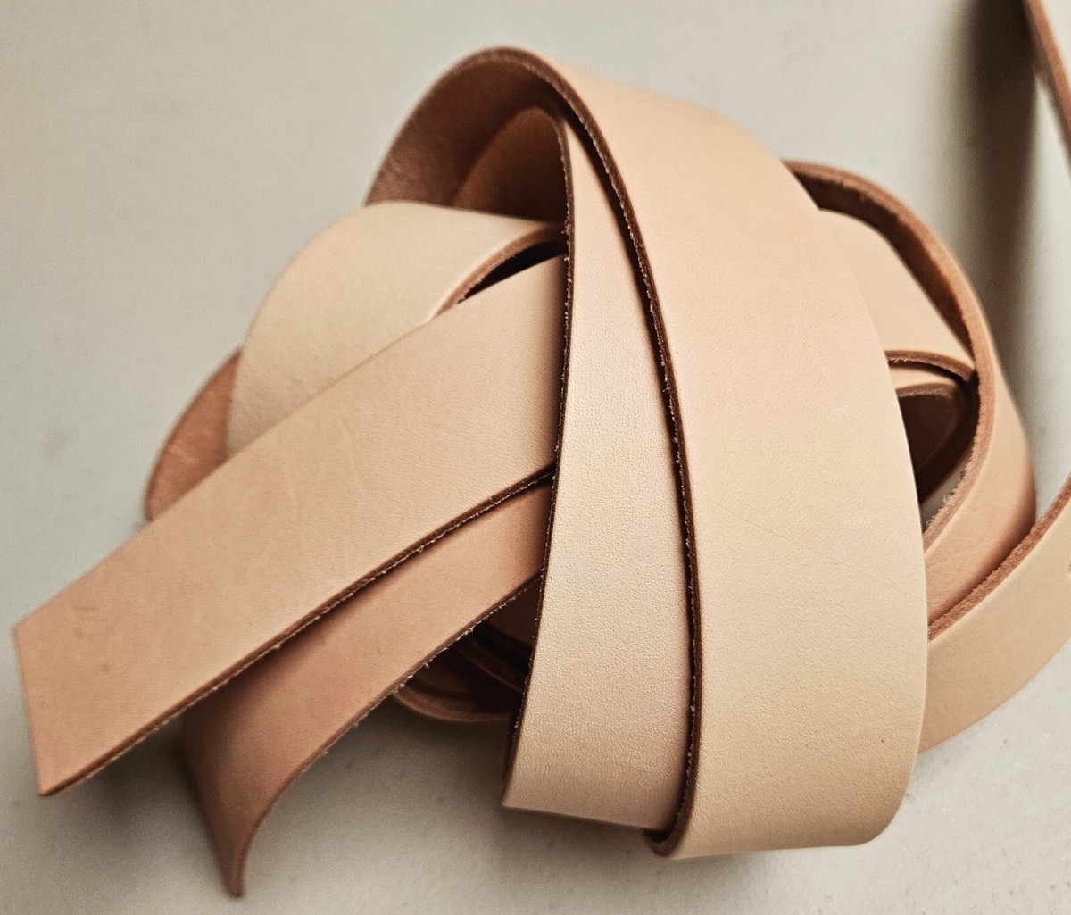 Natural Veg Tan Leather Strips