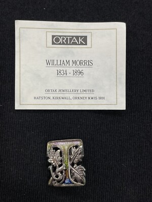 Vtg ORTAK Initial ''T'' Pin Brooch Scotland Sterling Silver William Morris Limited