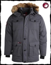 CANADA WEATHER GEAR Men's Winter Coat - Heavyweight Canvas Parka Jacket Size M