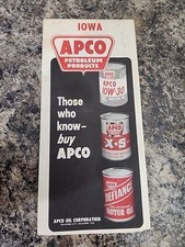 Vtg Apco Petroleum Products Iowa Map 1968 Mitchell South Dakota