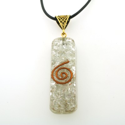 Aqua Obsidian Orgone Pendant Gold OR Silver Bail EMF & 5G Protect