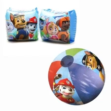 PAW Patrol Kids Swimming Inflatable Armbands Arm Floats + Pool Beach Ball Toy