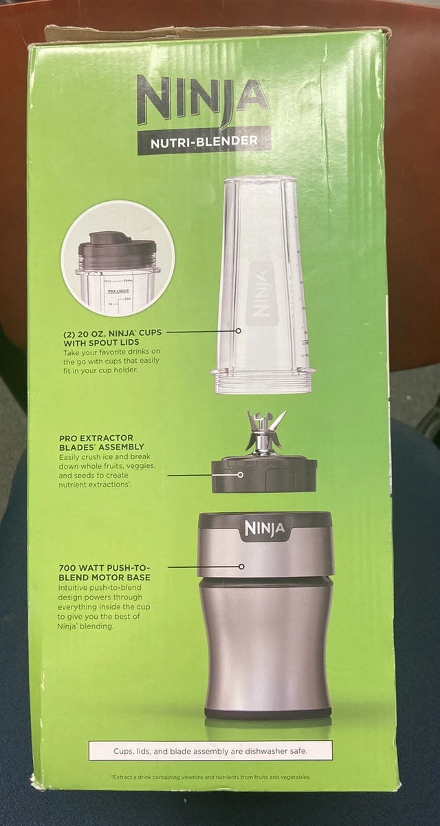 NINJA Nutri Blender Plus 20 oz. Single Speed Silver Countertop