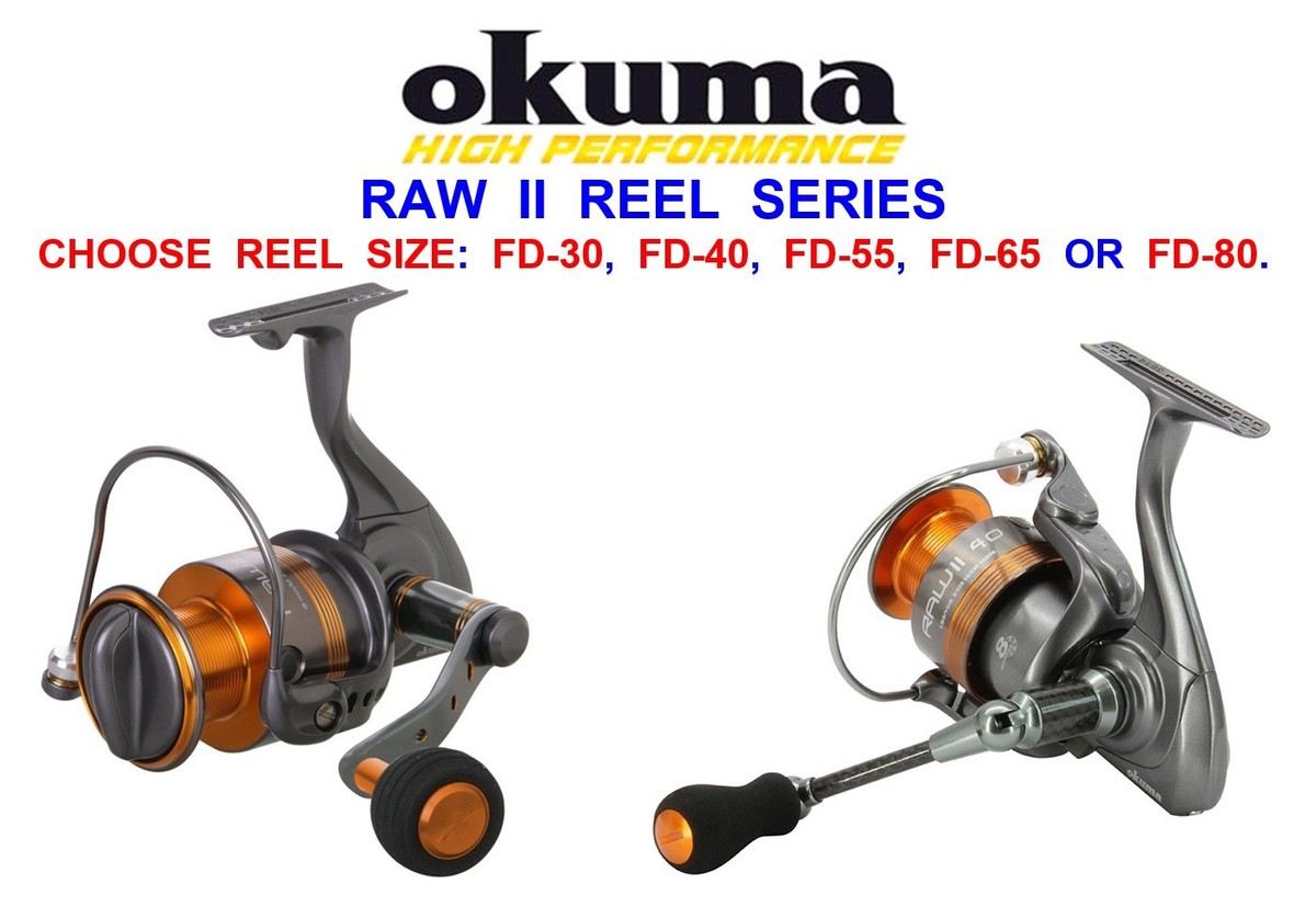 OKUMA RAW II FD SPINNING REEL SEA SURF SPIN LURE ROD FISHING DROP SHOT BASS  PIKE