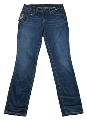 Silver Jeans Womens size 28 Blue Stretch Denim Beau Girlfriend Fit 28.5L New