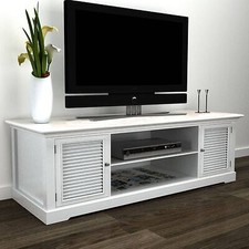 Modern TV Stand Wooden Sideboard Cabinet Storage Unit Shelves Living Room White 