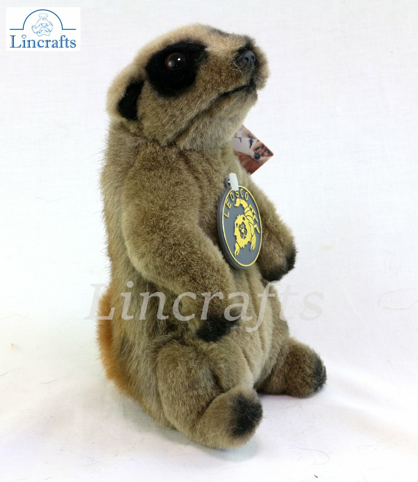 Sitting Meerkat Plush Soft Toy by Dowman Soft Touch. Sold by Lincrafts 20cm