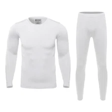 Mens High Quality Ultra-Soft Fleece Lined Thermal Base Layer Top & Bottom Set