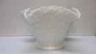 Westmoreland Bramble Milk Glass Crimped Round Bowl 10" Maple Leaf Footed
