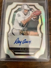 Ray Guy 2017 Panini Select Football Silver Prizm Auto #80/129 Raiders HOF