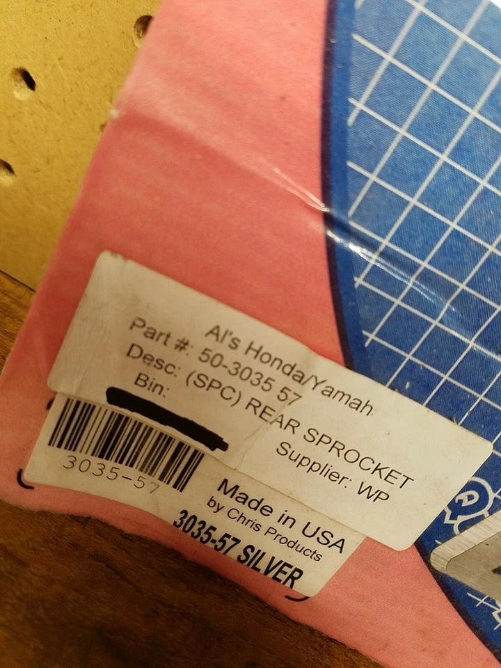 NOS Honda 1989-90 VTR250 Interceptor PBI Aluminum Rear Sprocket 57T  - Image 2 of 4