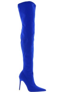 royal blue velvet thigh high boots