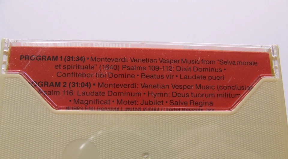 Claudio Monteverdi - Venetian Vesper Music (Cassette) Taverner Consort Parrott - Image 3 of 4