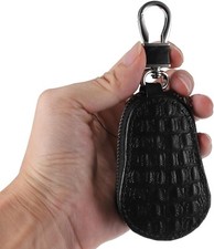 Genuine Leather Wallet Car Key Holder Case Keychain Bag Pouch Zip Organizer Bag