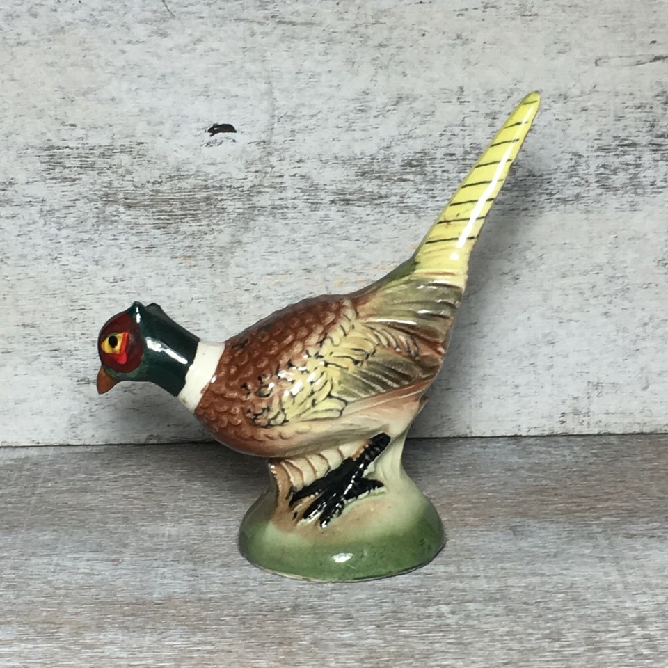 VTG Ucagco Pheasant Salt And Pepper Shaker Japan Ceramic 4.5"x2.5