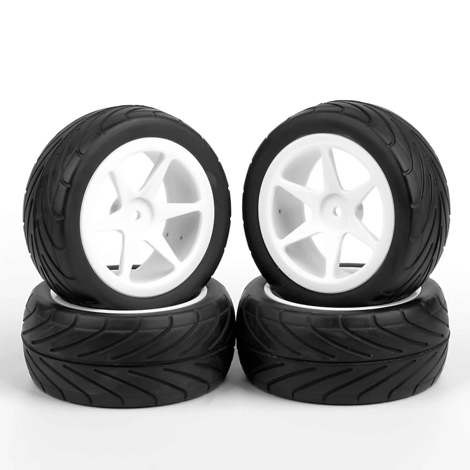 4pcs Front Rear Buggy Tires For 1:10 HSP HPI OnRoad Racing 12mm Hex Wheel RC Car - Image 2 of 4