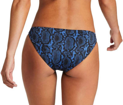NWT Vitamin A 'Luciana' Snake-Print Bikini Bottom, Vinca, Blue Size 10  Large