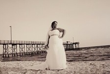 white wedding dress size 20 including crystal belt and veil