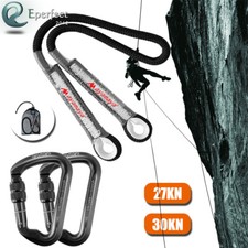 30KN Aluminum Screw Carabiner Locking Hook D-Ring 27KN Climbing Rescue Loop Rope