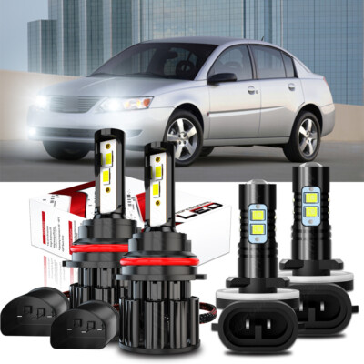 4x For 2004-2007 Saturn ION White LED Headlight Bulbs Fog Lamp Combo 6000K