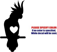 Vinyl Decal Sticker - Cockatoo Love Parrot Bird Car Truck Bumper JDM Fun 7"