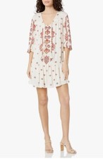 Taylor & Sage Dress Tribal Print Peasant Tassel Boho Bohemian Womens Size M