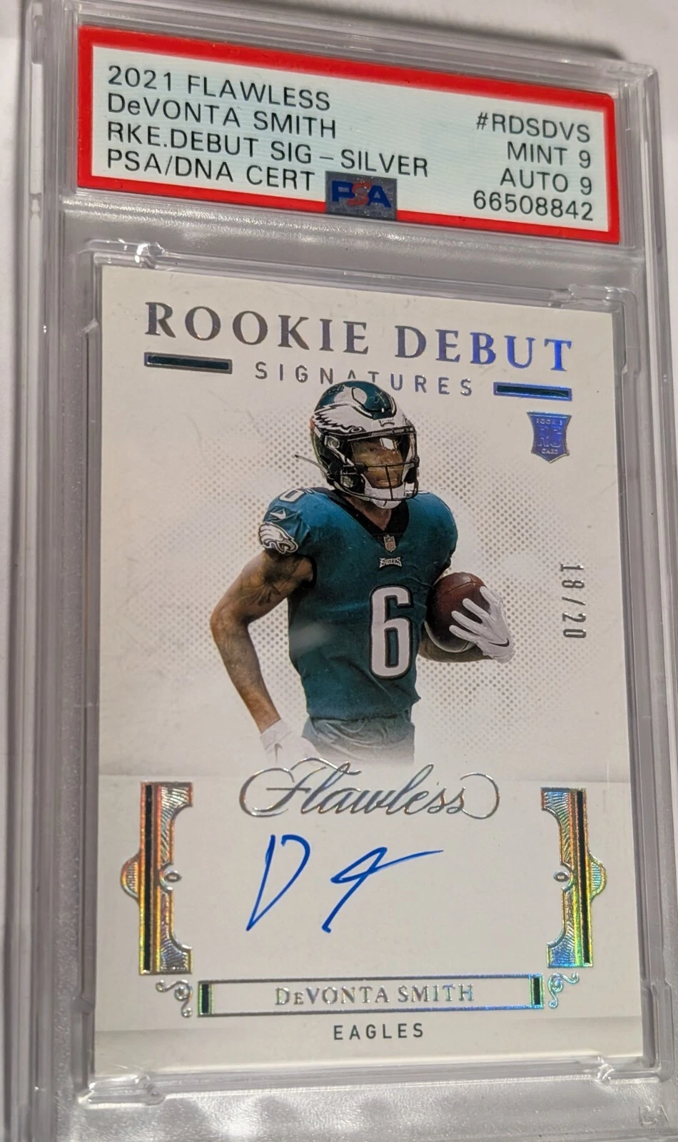 DeVonta Smith Panini Flawless Rookie Debut Signatures #RDSDVS Silver