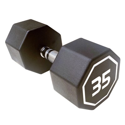 Premium 35LB Octagonal Dumbbell with Large Numbers Chrome Handle for Push Ups