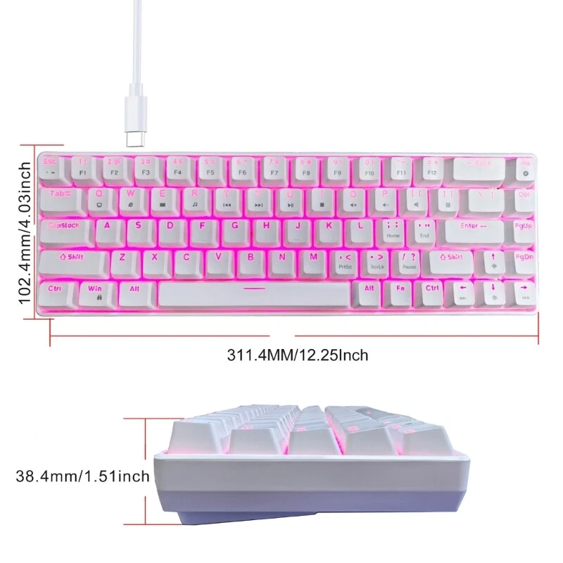 68Key Mechanical Keyboard with Double-Shot Two-Tone Backlit Keys