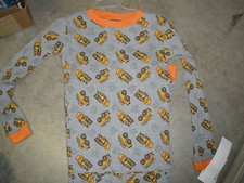 NEW winter pjs pajamas trucks 12 gray/orange 22 