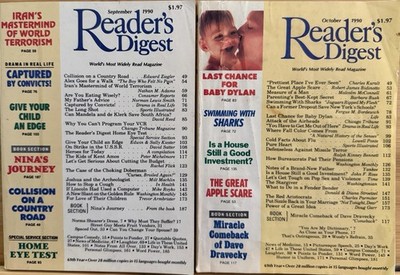 1990 September October (2) READER S DIGEST MAGAZINE Vintage History Tales Humor
