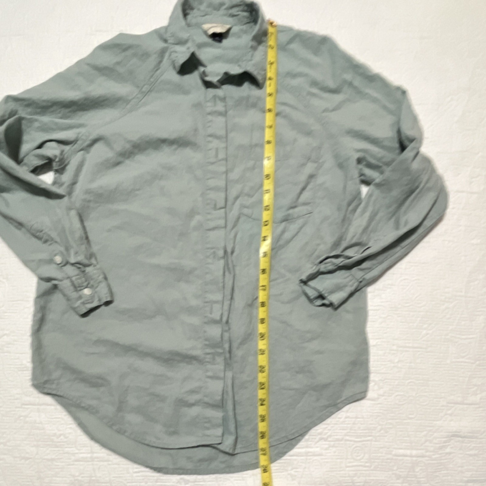 Universal Thread Button-Up Shirt Light Green Line… - image 4