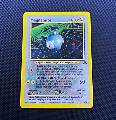 Pokémon TCG Magnemite 7/75 Neo Discovery Unlimited Regular Common 2001 English