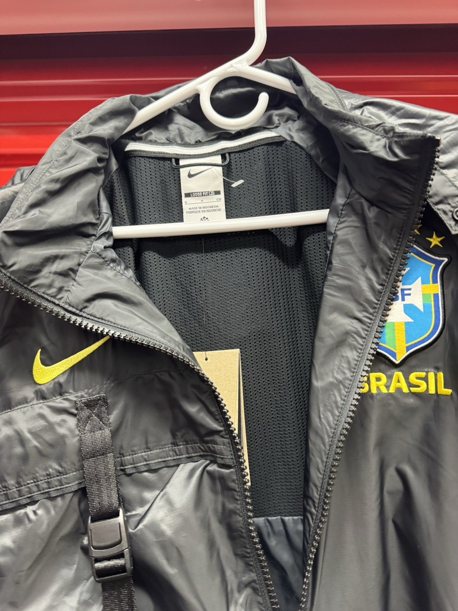 Men's Size Small - Brazil Nike Soccer HALO Packable Jacket FZ8359