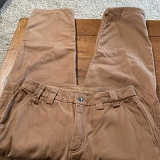 Duluth Trading Co Carpenter Pants Mens 34x30 Black Flannel Lined Work Pants